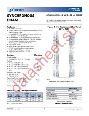 MT48LC8M32B2B5-6 TR datasheet  